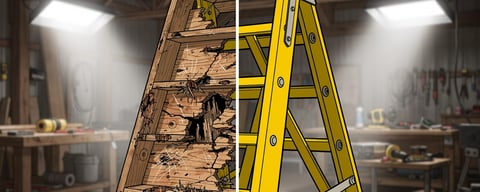 Illustration for: Alberta bans painting wooden ladders to prevent hiding defects