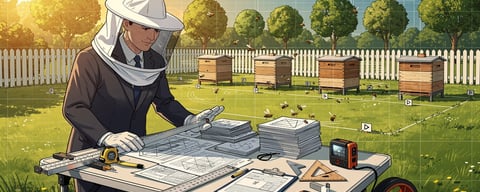 Illustration for: Oak Bay requires permits, site plans, and distance calculations for backyard beekeeping