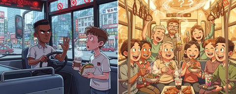 Illustration for: Seoul Bans Food on Buses — But Subway Eating Is Perfectly Legal