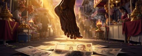 Illustration for: It's illegal to step on Thai currency