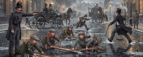 Illustration for: Making ice slides in the street is illegal in London