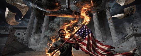 Illustration for: Flag Burning IS Illegal in the U.S. — Except the Supreme Court Says It Isn't