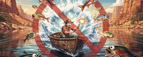 Illustration for: Boom Goes the Fishing Rod: Utah Bans Dynamite and Explosives for Fishing
