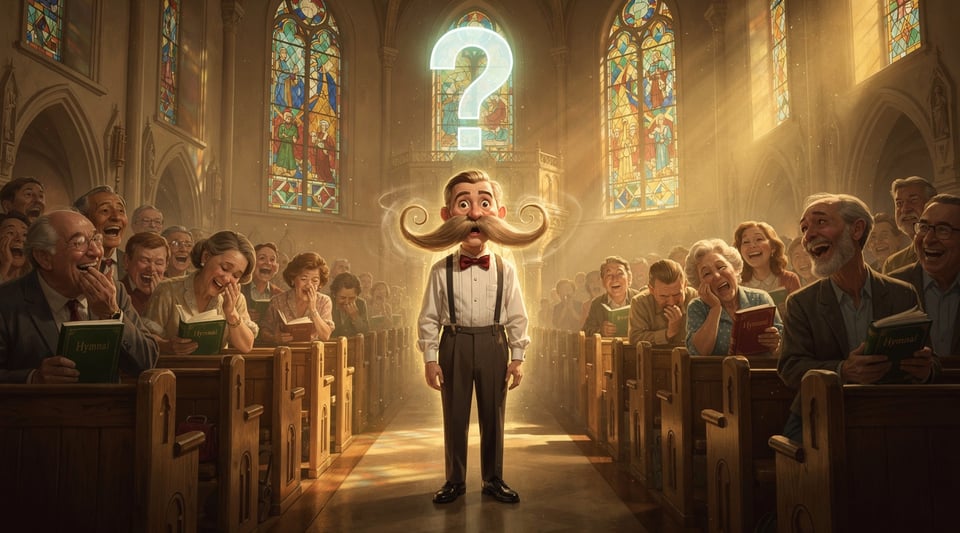 Illustration for: No, You Can't Be Arrested for a Funny Fake Mustache in Alabama Church