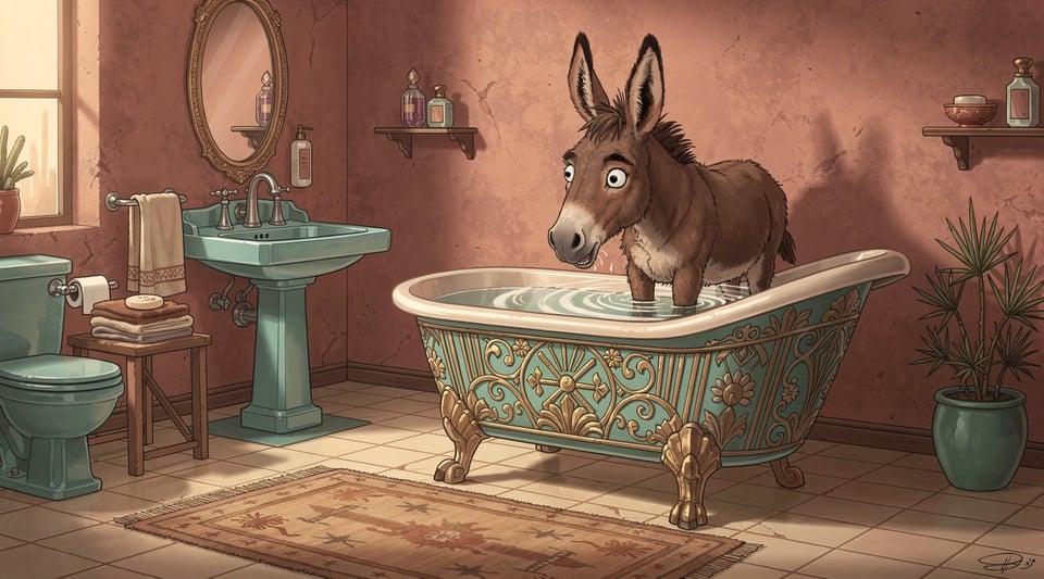 Illustration for: It is NOT illegal for a donkey to sleep in a bathtub in Arizona