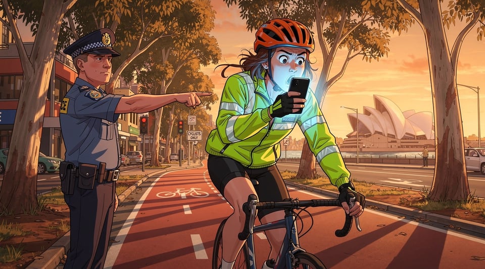 Illustration for: Aussie Cyclists Can Be Fined Over $1,000 for Texting While Riding