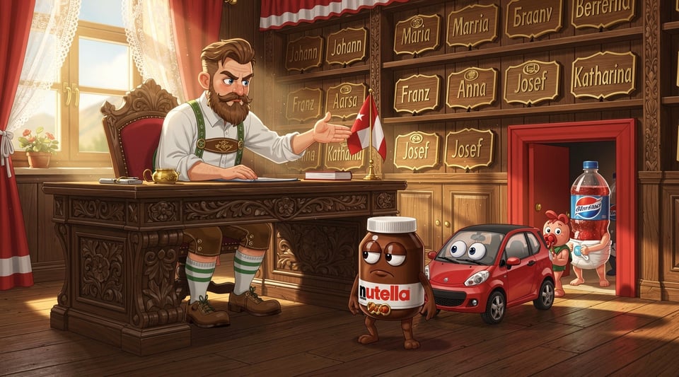 Illustration for: Austria Bans Brand Names as Baby Names — No, You Can't Call Your Kid 'Nutella'