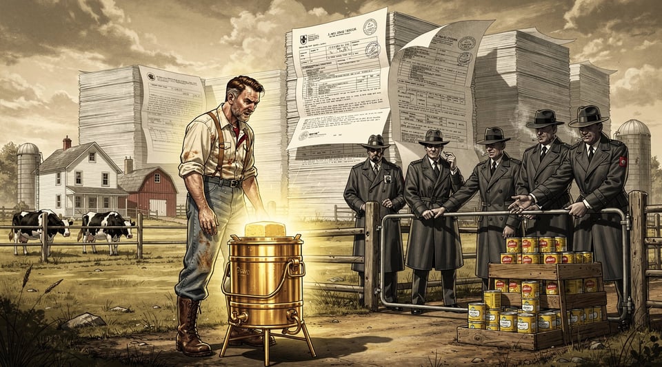Illustration for: Canada banned margarine for 70 years, then provinces banned yellow margarine