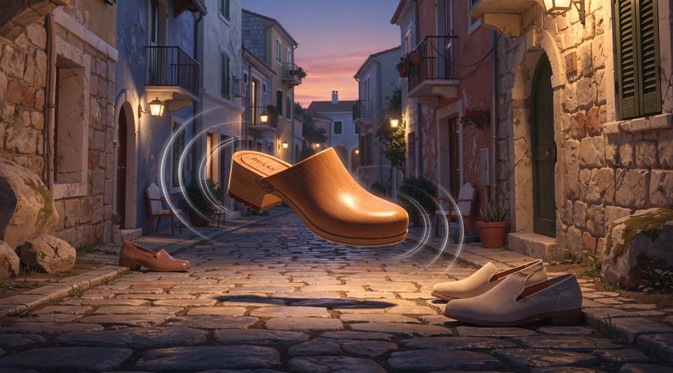 Illustration for: Noisy footwear is banned on the island of Capri