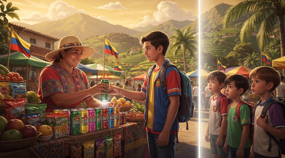 Illustration for: Colombia Bans Energy Drink Sales to Under-14s — Not Under-18s as Widely Claimed