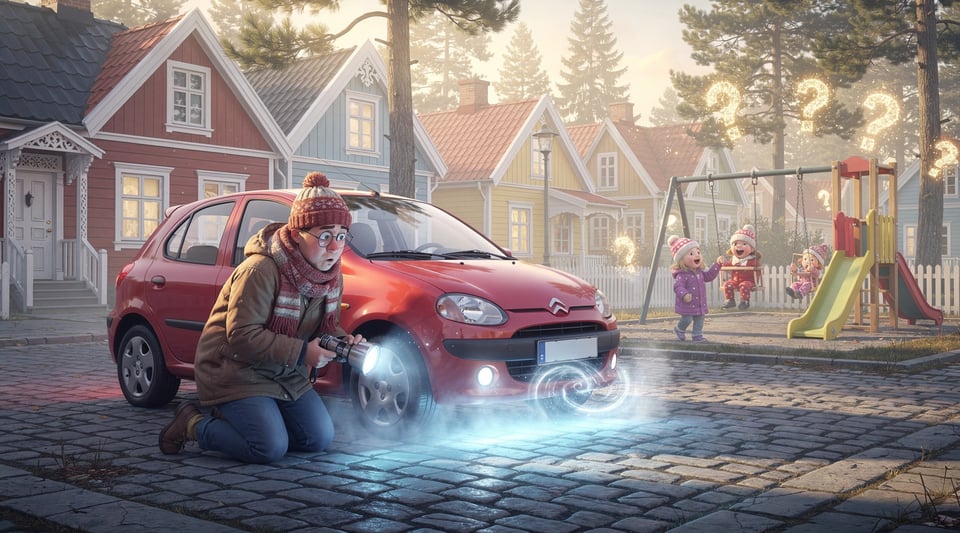 Illustration for: Must You Check Under Your Car for Sleeping Kids in Denmark? Nope.