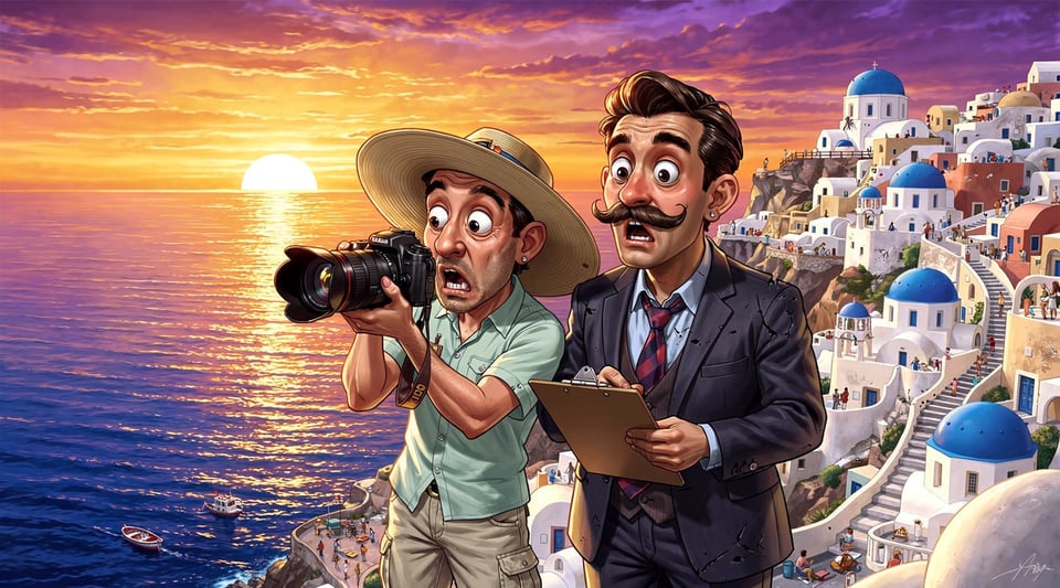 Illustration for: No, Greece Does NOT Require a Permit to Photograph a Sunset