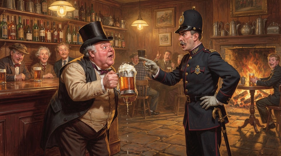 Illustration for: It's Illegal to Be Drunk in a British Pub — Yes, Really
