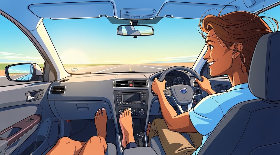 Illustration for: No, It's Not Illegal to Drive Barefoot Anywhere in the US
