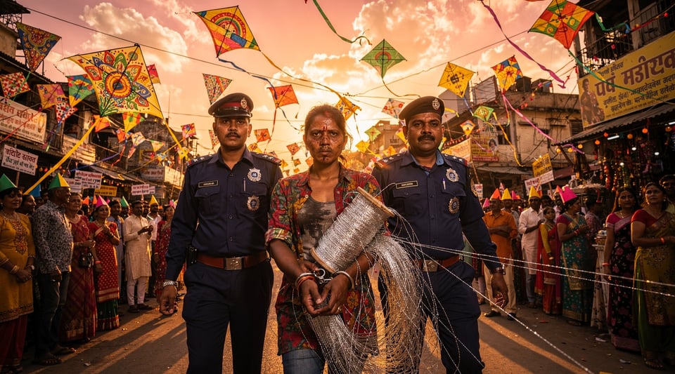 Illustration for: India Bans Glass-Coated Kite String (Manja) — It Can Get You Jailed