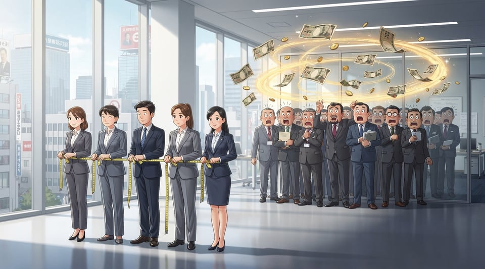 Illustration for: Japan Really Does Measure Workers' Waists by Law — But Gets the Penalties Backwards