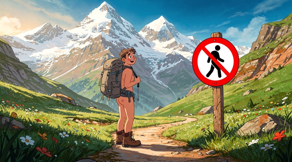 Illustration for: Bare Bums Banned in the Alps — But Only in One Swiss Canton