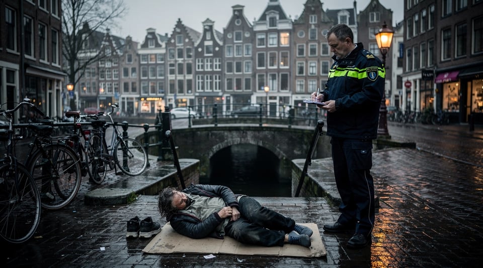 Illustration for: Netherlands Cities Fine Homeless People for Sleeping Rough — But Policies Are Rapidly Changing