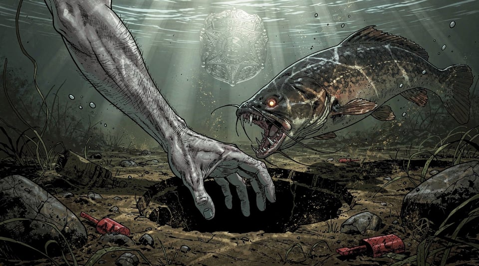 Illustration for: In Ohio, Catching Catfish With Your Bare Hands (Noodling) Is Illegal