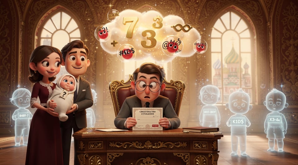 Illustration for: Russia Bans Numbers, Profanity & Titles as Baby Names — But NOT 'Offensive' Ones