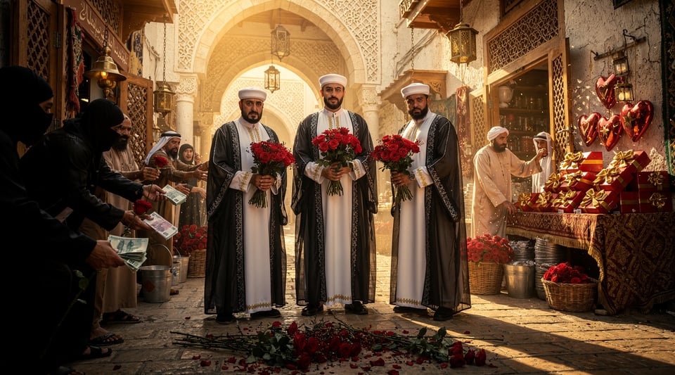 Illustration for: Saudi Arabia's War on Valentine's Day: Red Roses Were Contraband