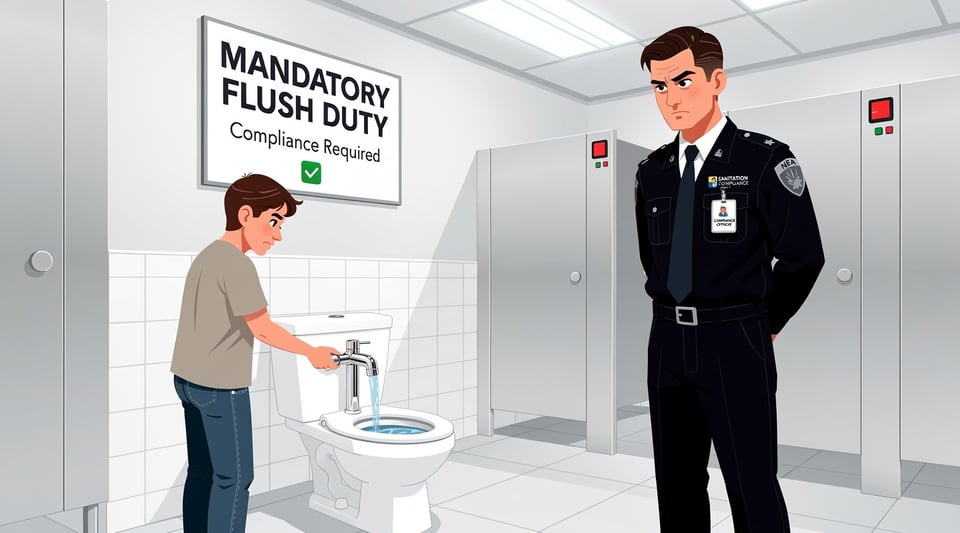 Illustration for: Failing to flush a public toilet is illegal in Singapore