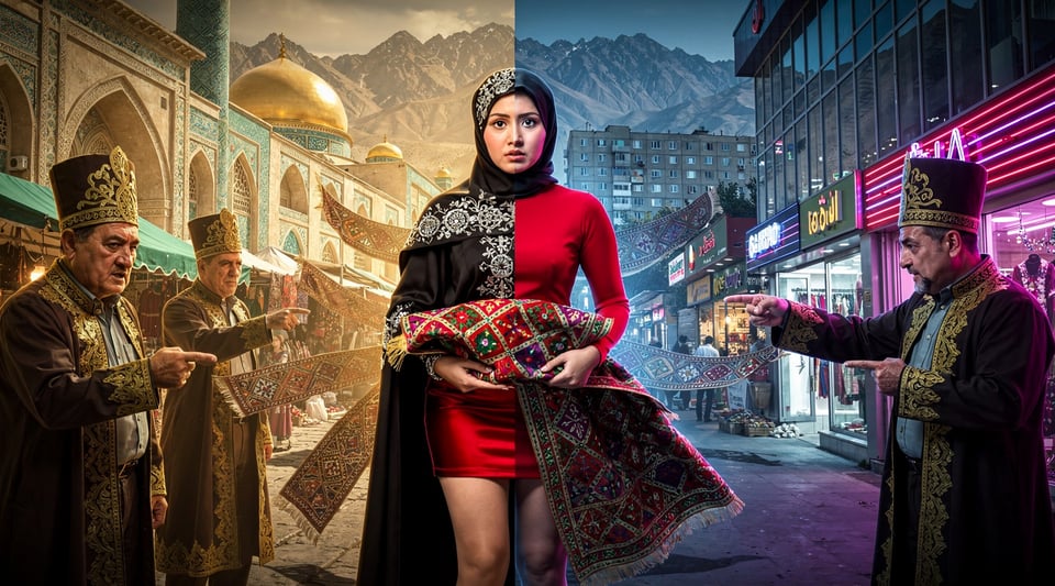 Illustration for: Tajikistan Bans 'Alien' Clothing — Hijabs AND Miniskirts Outlawed by Same Law