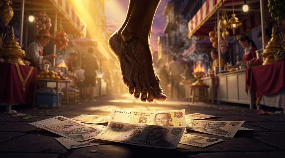 Illustration for: It's illegal to step on Thai currency
