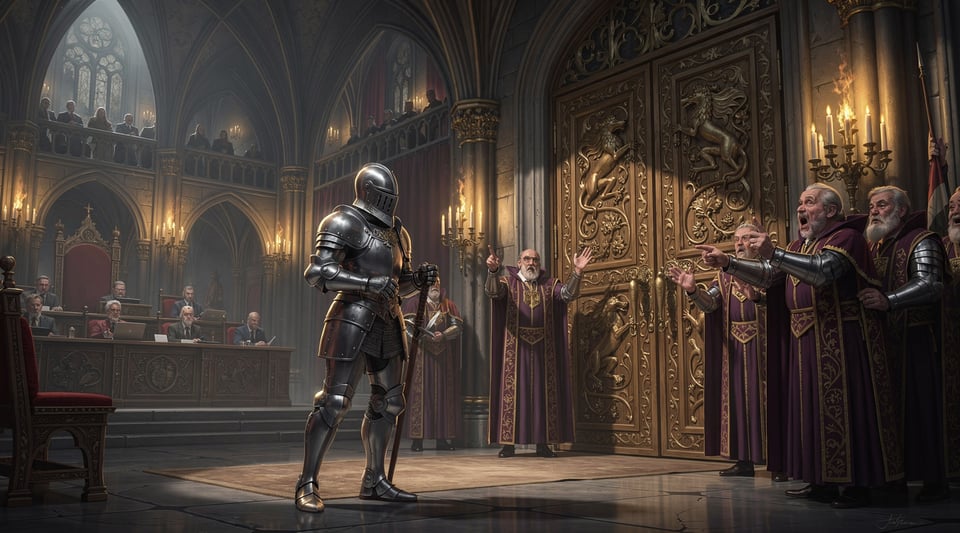 Illustration for: It is illegal to wear a full suit of armour in Parliament