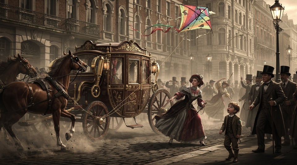 Illustration for: Flying kites in the street is illegal in London