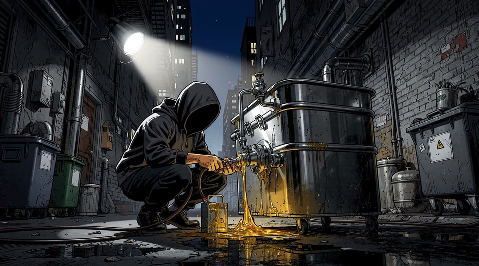 Illustration for: North Carolina has specific laws against stealing waste cooking oil