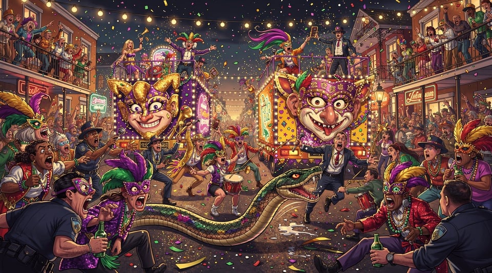 Illustration for: Live reptiles are banned within 200 yards of Mardi Gras parades