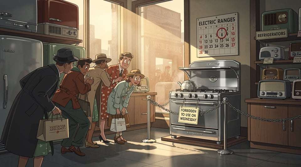 Illustration for: Vancouver prohibited selling stoves on Wednesdays for 40 years